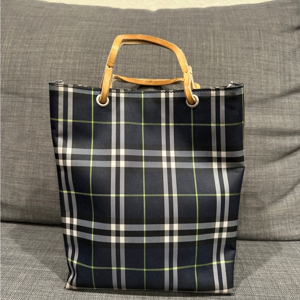 Burberry Nova Check Mini Tote Navy